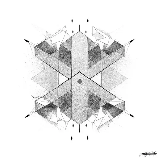 Abstract graffiti design incorporating elements of hip hop and rave culture tattoo design idea