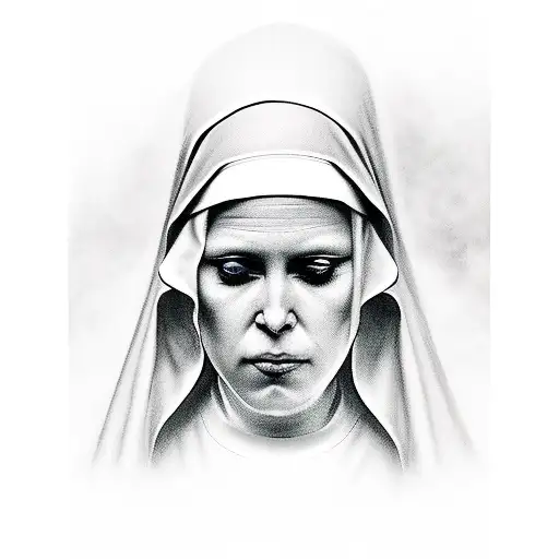 The smoking nun tattoo design idea