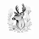 Deer in a forest  tattoo design idea