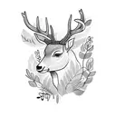 Deer in a forest  tattoo design idea