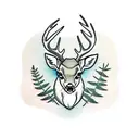 Deer in a forest  tattoo design idea