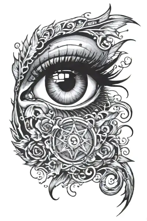 goth themed eye tattoo design idea