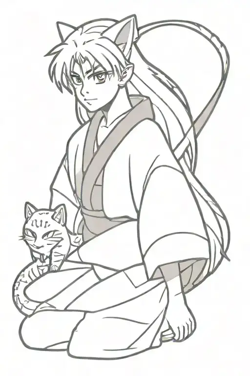 inuyasha x demon slayer tattoo design idea