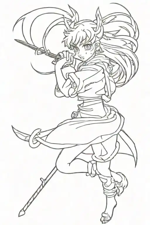 inuyasha x demon slayer flowers tattoo design idea