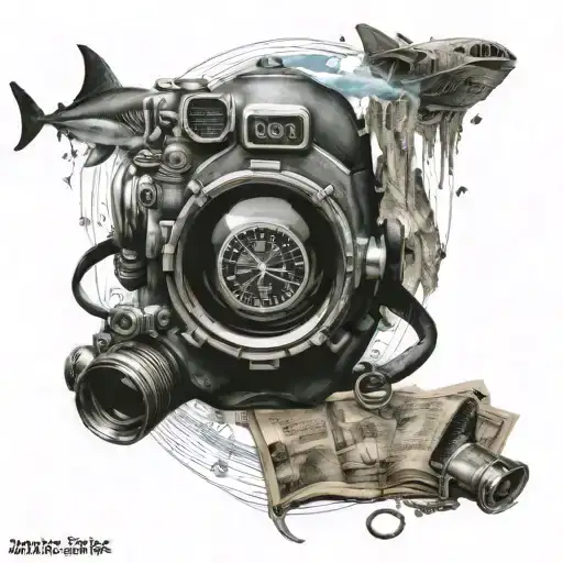 SCUBA DIVING AND WORLD TRAVEL tattoo design idea