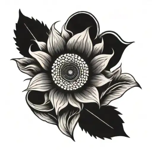 sunflower disc golf disc tattoo design idea