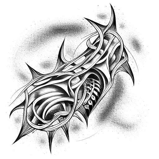 biomechanical tattoo design idea