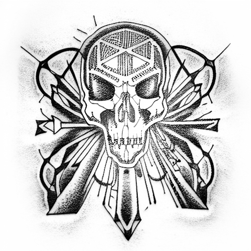 cyberpunk skull tattoo design idea