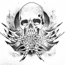 cyberpunk skull tattoo design idea