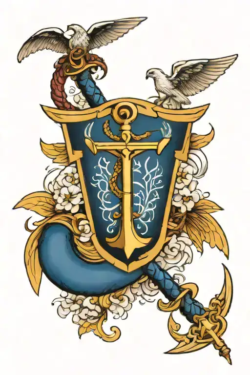 Anchor angel wings tattoo design idea