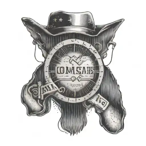 Create a tattoo of a country music-themed heart monitor with lyrics from a Luke Combs song tattoo design idea