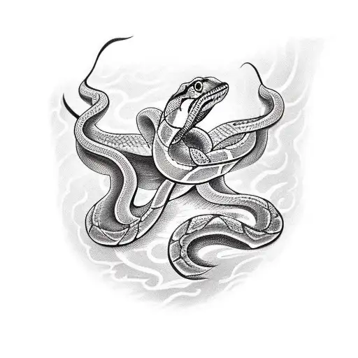 Snakes wrapping around collarbones  tattoo design idea