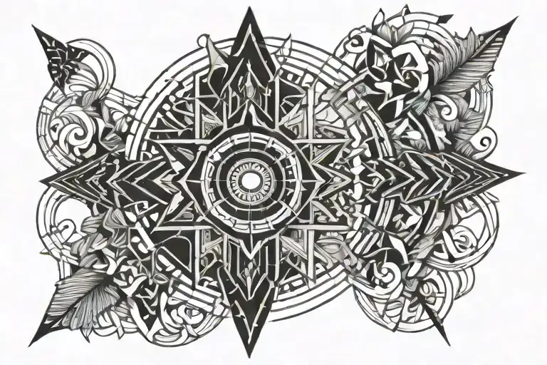 LEO SUN BLESSED WORD tattoo design idea