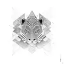 A panther with tribal patterns inspired by African art, incorporating symbols of black history tattoo design idea
