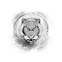 A panther with tribal patterns inspired by African art, incorporating symbols of black history tattoo design idea