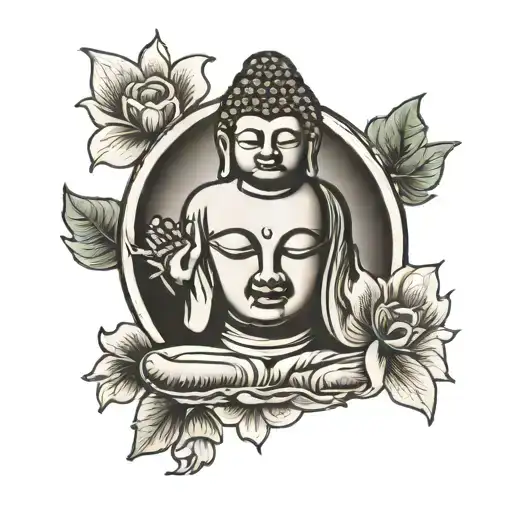 buddha inner peace tattoo design idea