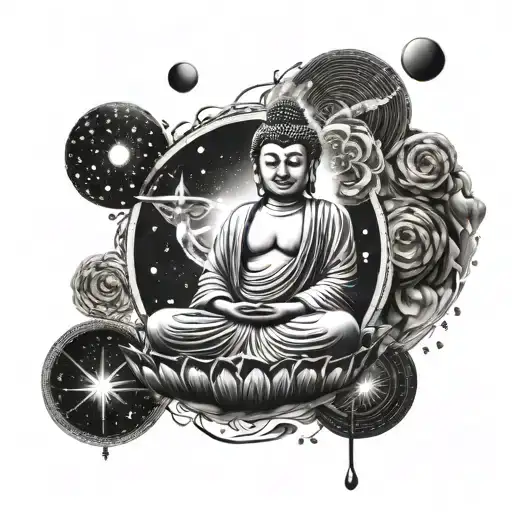 buddha space themed tattoo design tattoo design idea