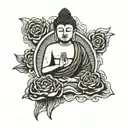 buddha inner peace tattoo design idea