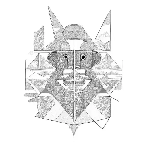 Outlines of Peru and Colombia tattoo design idea