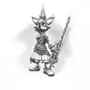 sora with keyblade from kingdom hearts tattoo design idea