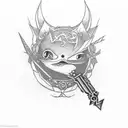 sora with keyblade from kingdom hearts tattoo design idea