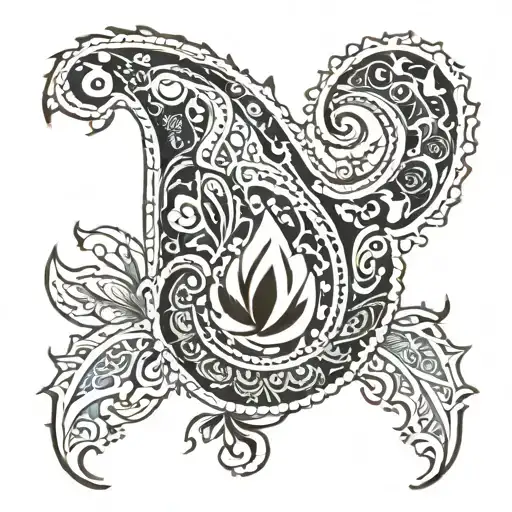 paisley pattern tattoo design idea