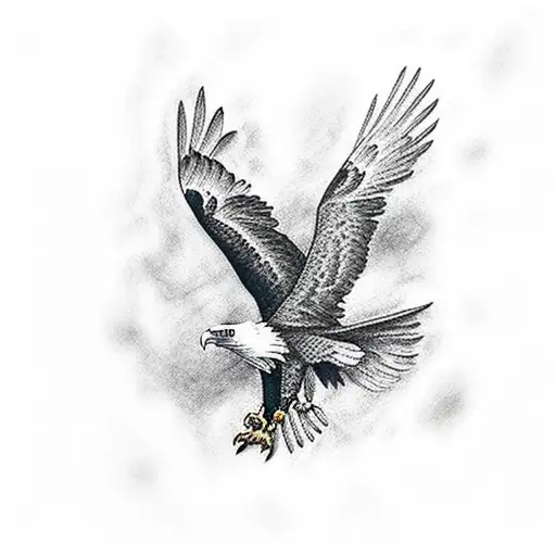 Eagle flying in the sky above a buck in the woods  tattoo design idea