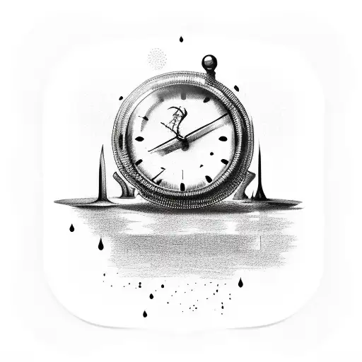 melting clock  tattoo design idea