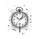 melting clock  tattoo design idea