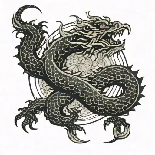 karma dragon circle tattoo tattoo design idea