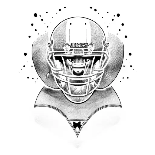 A fierce American football player tackling a dog tattoo design idea