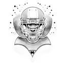 A fierce American football player tackling a dog tattoo design idea