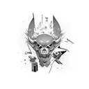 Combine elements of American rap and skate culture tattoo design idea