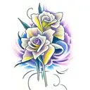 Daffodil, Rose, Gladiolus, Violet, bouquet, half sleeve tattoo design idea