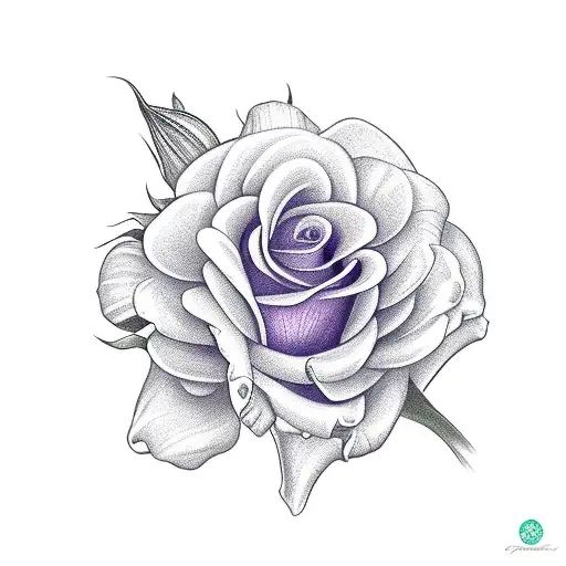 flower bouquet rose, Lilly of the valley, chrysanthemum, violet flowers  tattoo design idea