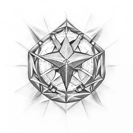 Incorporating elements of machinery and technology into the Tool 7 pointed star tattoo tattoo design idea