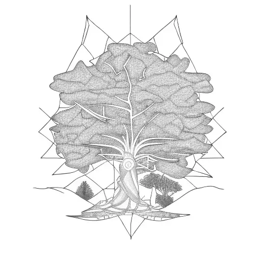 Monkey puzzle tree tattoo design idea
