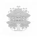 Monkey puzzle tree tattoo design idea