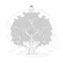 Monkey puzzle tree tattoo design idea