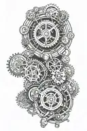 steampunk mechanical tattoo design idea