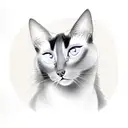 Siamese cat long with piano  tattoo design idea