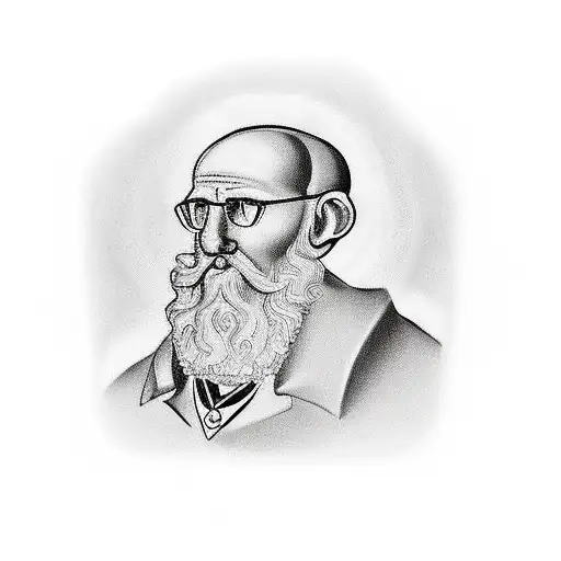 "Hello, I would like a tattoo featuring the St. Benedict medal that incorporates an image of my father. Can you create a tattoo design idea