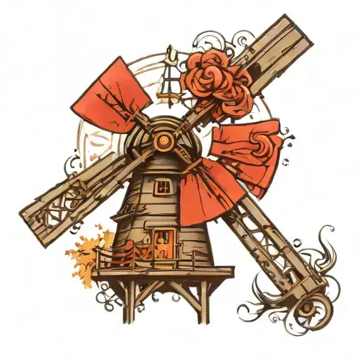 windmill   tattoo design idea