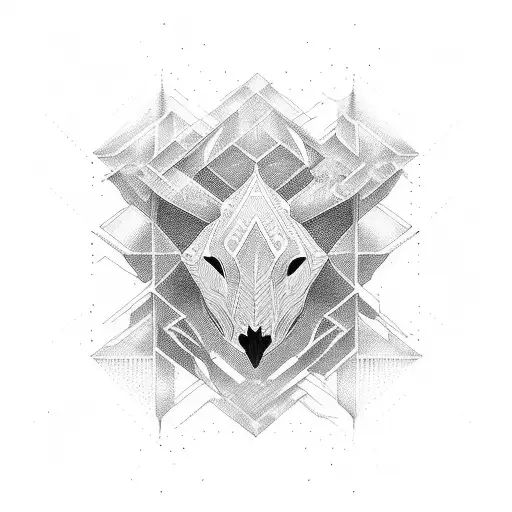 organic into geometric tattoo design idea