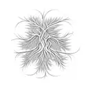 roots turn into fractal tattoo design idea