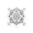 organic into geometric tattoo design idea