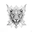 organic into geometric tattoo design idea