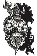 Poseidon holding a trident tattoo design idea