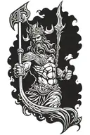 Poseidon holding a trident tattoo design idea