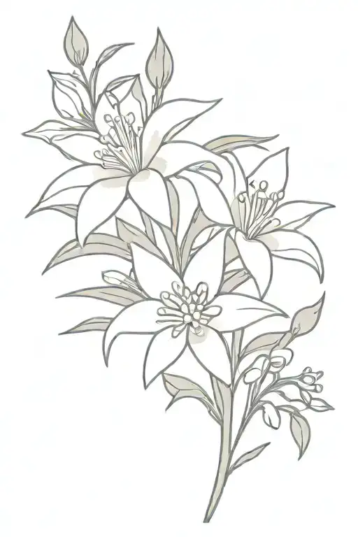 tattoo with edelweiss and bluebell flower design tattoo design idea